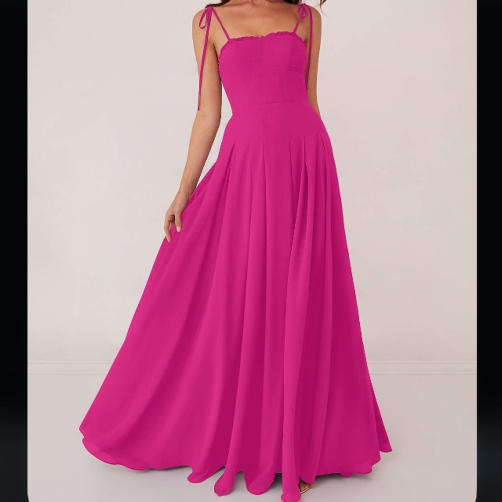 Azazie BARBIE 1014 Fuchsia Maxi Dress